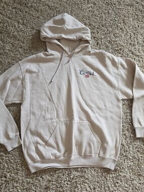 Cream Coors Banquet Pullover Hoodie - Men's Branded Sweatshirt XL
